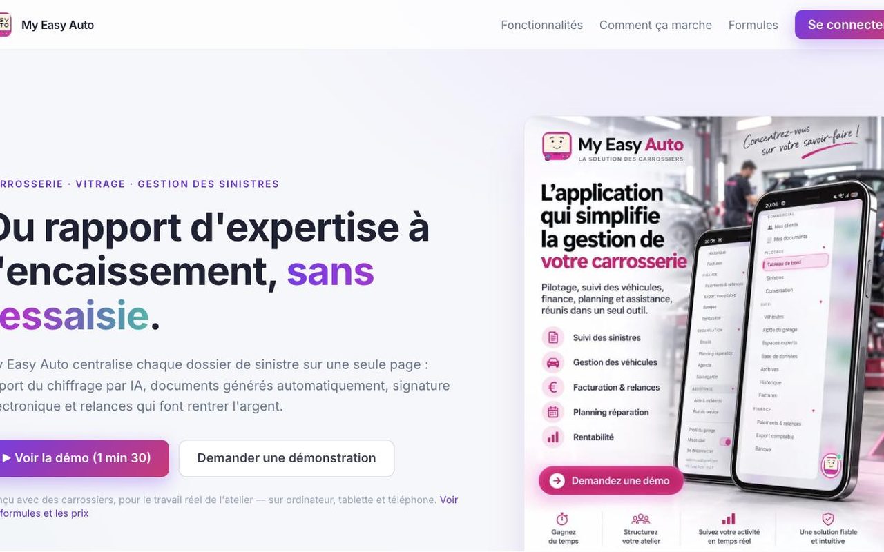 Page d'accueil de My Easy Auto